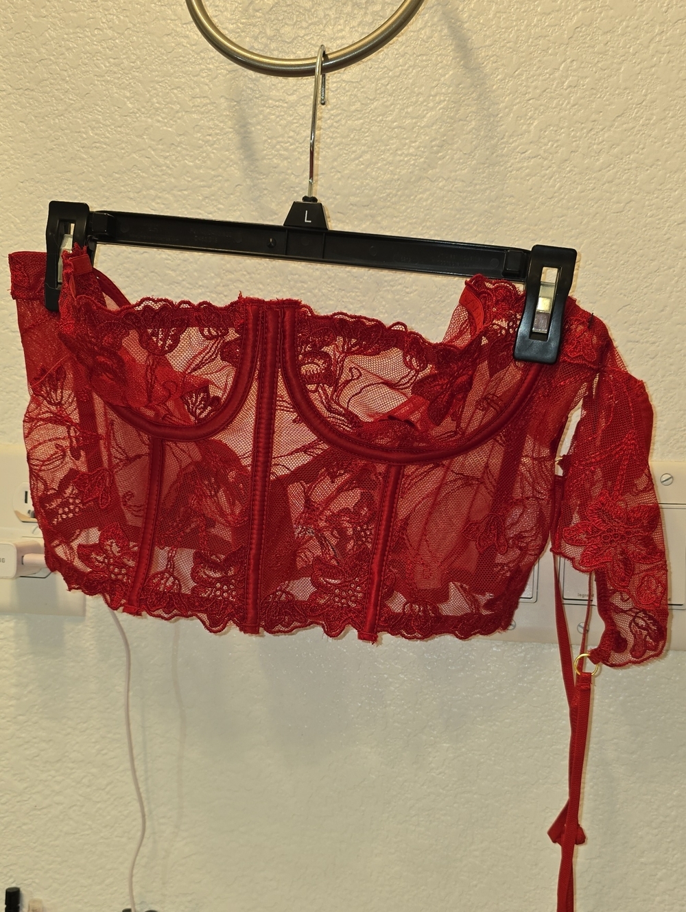 Yandy Red Lace Bustier Bandeau